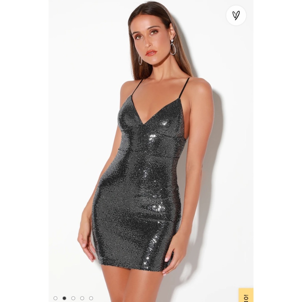 Let It Glow Black & Sequin Bodycon Dress